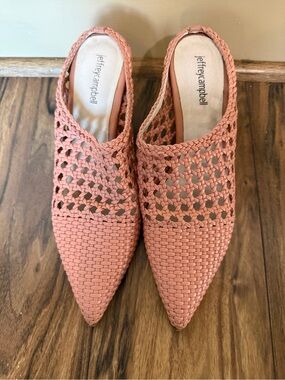 Jeffrey Campbell Woven Pointed Mule - Coral